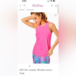 Hot pink Lilly Pulitzer Westley Active Tank